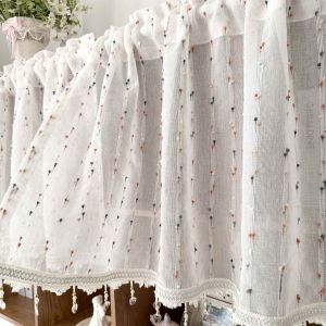 Colorful Candy Beaded Short Curtains Valance for Cabinet Door Kitchen Living Room Decor Playful Rainbow Trim Window Treatment