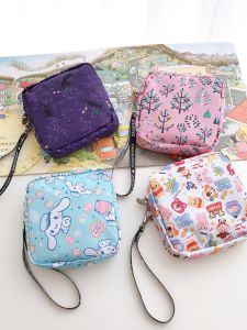 Portable Hygienic Pads Storage Bag Waterproof Handheld Period Essentials Cosmetic Case Cute Design for Easy Carry On-The-Go