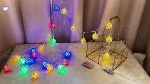 SXH  Solar Energy led Moroccan Ball String Lights   Mirror Ball Iron String Lights Garden Patio Decoration Atmosphere Small Lights