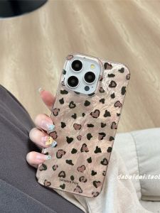 Browan Heart Leopard Print Phone Case for  17 16Promax 15 New Model 13 Full Cover Anti-Fall Creative Korean Style Cute High-End Feeling