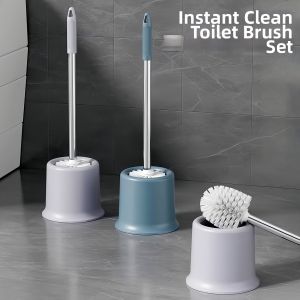 All-angle Toilet Brush Set with Base Long Handle