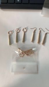 3Pcs/Set Roronoa Zoro Earrings Ear Clips Gold Color Small Geometric Non-Pierced Jewelry Hip Hop Wholesale Pendant Earrings