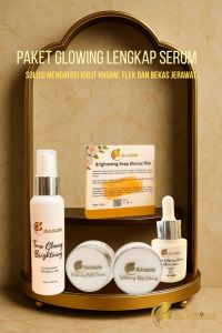 PAKET GLOWING LENGKAP SERUM Step 1 sabun Flek 60g