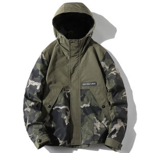 Military Bomber Jacket Men Fashion Casual Camping Jacket Coat Windproof Hooded Windbreaker Coats Male Oversize Outerwear 4XL