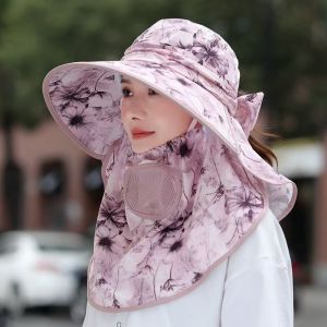 Womens Large Brim Sun Hat UV Protection Fisherman Style Neck Protector Summer Anti-UV Sun Cap Fishing Cap Sunscreen Hat