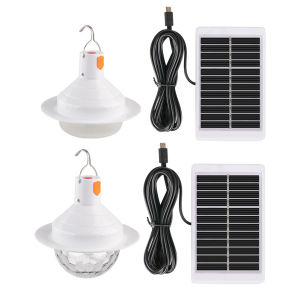 LED Decorative Hanging Lights USB Charging Solar Camping Atmosphere Lamp Battery Indicator with Hook Dimmable Portable Push Switch for Outdoor Travel