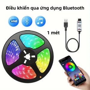 5V USB Bluetooth Dải Đèn LED Ánh Sáng SMD 5050 RGB Linh Hoạt Điều Khiển Bằng Ứng Dụng Thay Đổi Màu Sắc Dải Cho Nền Tivi Trang Trí Nhà Cửa