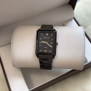 2022 DEYROS New Square Mens Watch Luxury Original Gold Steel Band Business Quartz Wrist Watch for Men Waterproof Fashion Casual Wristwatches Jam Tangan Lelaki / Man