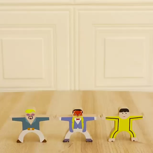 [Hucuco] Đồ Chơi Gỗ Xếp Chồng Thăng Bằng Hercules 16 Nhân Vật Trò Chơi Cần Bằng Khéo Léo Trẻ Em