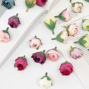 5/10/30Pcs 2.5CM Rose Artificial Flowers Head Silk Fake Flowers For Home Christmas Party Wedding Decor DIY Wreath Accessories