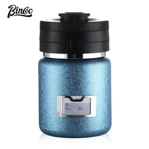 BINCOO Vacuum Sealed Coffee Storage Jar Coffee Bean Canister Humidity Stainless Steel Storage Box 1000ML