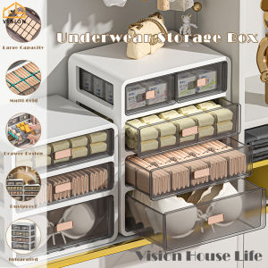Vision Multi-layer Underwear Storage Box Drawer Type Wardrobe Storage Cabinet Household Bra Sock Dividing Storage Box Multifunctional Sorting Box