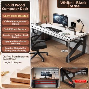 Simple Modern Rectangular Dual-Person Desk for Office Study