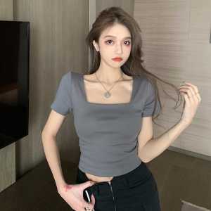 LEONNA - LAURA BLOUSE CROP TOP KATUN STRETCH WANITA KOREAN STYLE KEKINIAN
