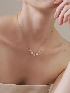 Helas | Smile Akoya Sea Pearls Small Rice Pearl 18K Gold Neck Chain