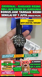 CASIO ORIGINAL - CASIO MTP-VD01BL-1BVUDF - MEN KULIT Hitam Jam dunia JD18ST # Tangan Pria Tangan Anti Air + CASIO MTP-VD01BL-1BV MTP VD01BL 1BV MTP-VD01BL VD 01 BL MTPVD01 MTP-VD01 MTP-01 $
