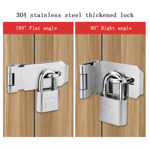 Stainless Steel 90 Degree Padlock Hasp Door Shed Lock Safety Padlock Door Buckle Gate Bol (3/4/5 Inches)