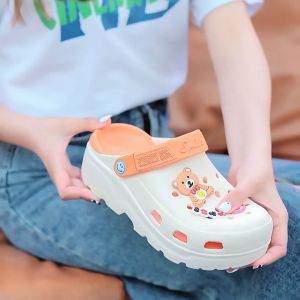 New Style Cute  Shoes Women Summer Outer Wear Soft Thick-Soled Stepping On Shit Feel Slippers