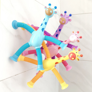 Suction cup giraffe toys and pull tube toys are perfect for relieving stress and are ideal travel toys and gifts for cars and Ea