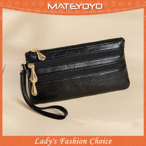 MATEYOYO Womens Wallet PU Long Multi Pocket Card Holder Wrist Wallet Phone Bag Clutch Casual Zipper Purse Ladies Money Bag Exquisite High-End Credit Vintage Card Wallet