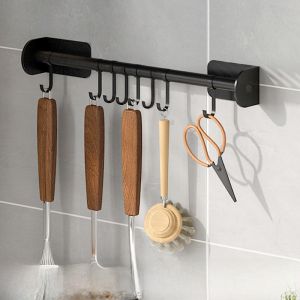 Strong Adhesive Kitchen Wall Storage Rack Iron Material Spoon Pan Holder No Drilling Required Utensil Organizer from Shengxi Ceramics