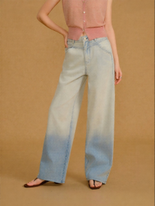 BANANA CICI | Quần Jeans Đùi Rộng Màu Xanh Degrade Đa Năng