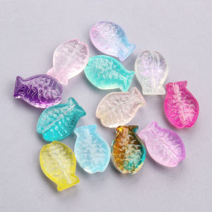 20pcs 14x10mm Charms Fish Shape Beads Czech Glass Lampwork Beads For Jewelry Making Diy Earring Bracelet Making Wholesale