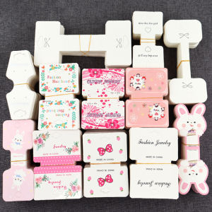 DIY Hair Ties Elastic Band Folded Card Paper Small Accessory Tag Hanging Card Universal Leather Rope Packaging Material Kit