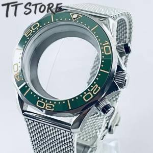 41mm Stainless Steel Watch Case Sapphire Crystal Modified Watch Housing Fit VK63 VK64 Movement