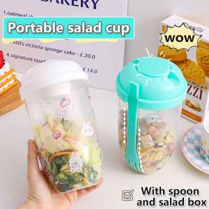 Portable Salad Cup Brunch with For Bottled Oatmeal Oatmeal Yogurt Nuts Keep Fit Bento Box