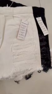 Quần đùi kaki cotton co giãn nhẹ rách nhiều tua rua lưng cao 1 nút smlxl