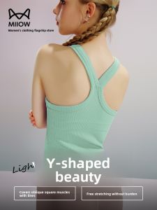 Miiow | Cat Woman Sports Bra Top Womens Summer Thin Yoga Vest Strap Sports Bra With Chest Pad Y-Shape Beautiful Back Base Shirt