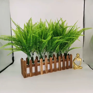 1PCS-Green Artificial Plants Fern Floral Persian Artificial Potted Grass Plastic Leaves Grass Home Decoration