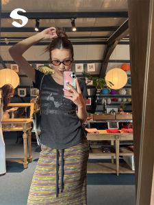 Áo Thun Tay Ngắn In Hình Phong Cách INS Đính Vai Ôm Body