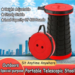 Telescopic Stool Outdoor Foldable Telescopic Stool Retractable Foldable Extendable Fishing Picnic Camping Travel Portable Camping Lightweight Collapsible Stool Kerusi Memancing 伸缩凳