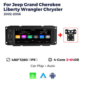 For JEEP Grand Cherokee Liberty Wrangler Chrysler 2002-2006 Android 15 2+64G Car Radio Carplay GPS Navigation Multimedia Player