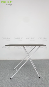 OKURA Folding Ironing Board Iron Board with Iron Rest Adjustable Height - Sturdy and Portable, Temperature Resistant up to 150°C