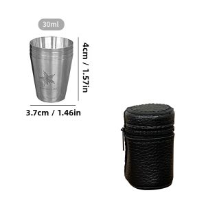 4 Cái/bộ Thép Không Gỉ Mini Tumblers Có Ốp Lưng Di Động Ngoài Trời Drinkware Bộ Dành Cho Cắm Trại Dã Ngoại Bia Whisky Ly Rượu