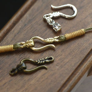 [DSZ] Copper Plated Gold Silver Bronze Color Retention Retro Blade Hook Buckle Beaded Braid Rope Necklace Ending Fastener DIY