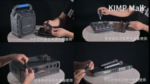 KIMP wireless microphone UR-11D/12D for bluetooth speaker videoke pc mixer karaoke rechargeable mic