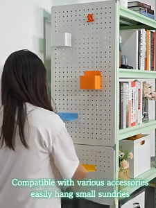 COHF No-Drill Kitchen Pegboard | Spice & Utensil Hanger | Front Door Clutter Hanger | Desk Wall Storage Rack | Wall Space-Saving Storage Rack