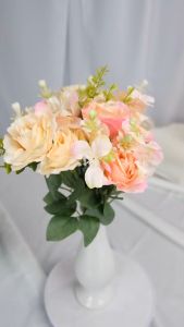 Rose Flower Keriting Cabang 5/Bunga Mawar Hias Bouquet/Mawar Palsu Import Premium (NK-74)