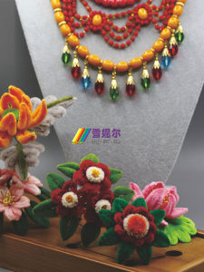 Snowy 6mm*50cm Ultra-Dense Fuzzy Twisted Stick Bouquet Artificial Velvet Flower Craft DIY Material for Children Education