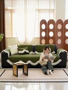 【Perfect Deco】Nordic Style Sofa Cushion Cover | Scratch-Resistant Non-Slip Thickened Velvet/Chenille | 2/3/4 Seater & L-Shape Sofa Protector