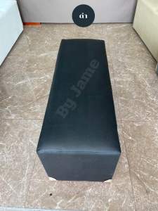 สตูโซฟายาว เบาะนั่งหุ้มหนัง เก้าอี้สตูยาว 100cm ประกอบสำเร็จ