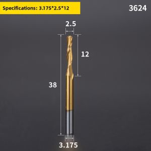 HUHAO | Coated Spiral Ball End Mill 3D Carving CNC Bit