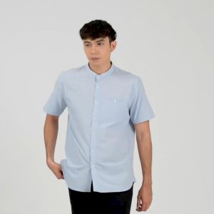 EDWIN JEANS - KOKO STARKOV BLUE Kemeja Lengan Pendek Baju Muslim Pria Top Man Muslim Shirt