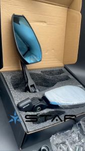 ✅COD Blue Lens Full CNC Alloy Universal Short Stem Rearview Ray Save Side Mirror With Screws Adjustable