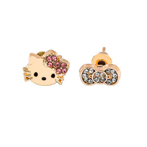 Sanrio | 1pair Sanrio Hello Kitty Stud Earrings and Different Pair Bow Stud Earrings Ladies Pink Style Simple Everyday Ladies Earrings