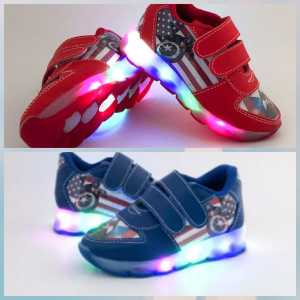 Sepatu Anak Captain Amerika Fashion Import Murah Lampu LED